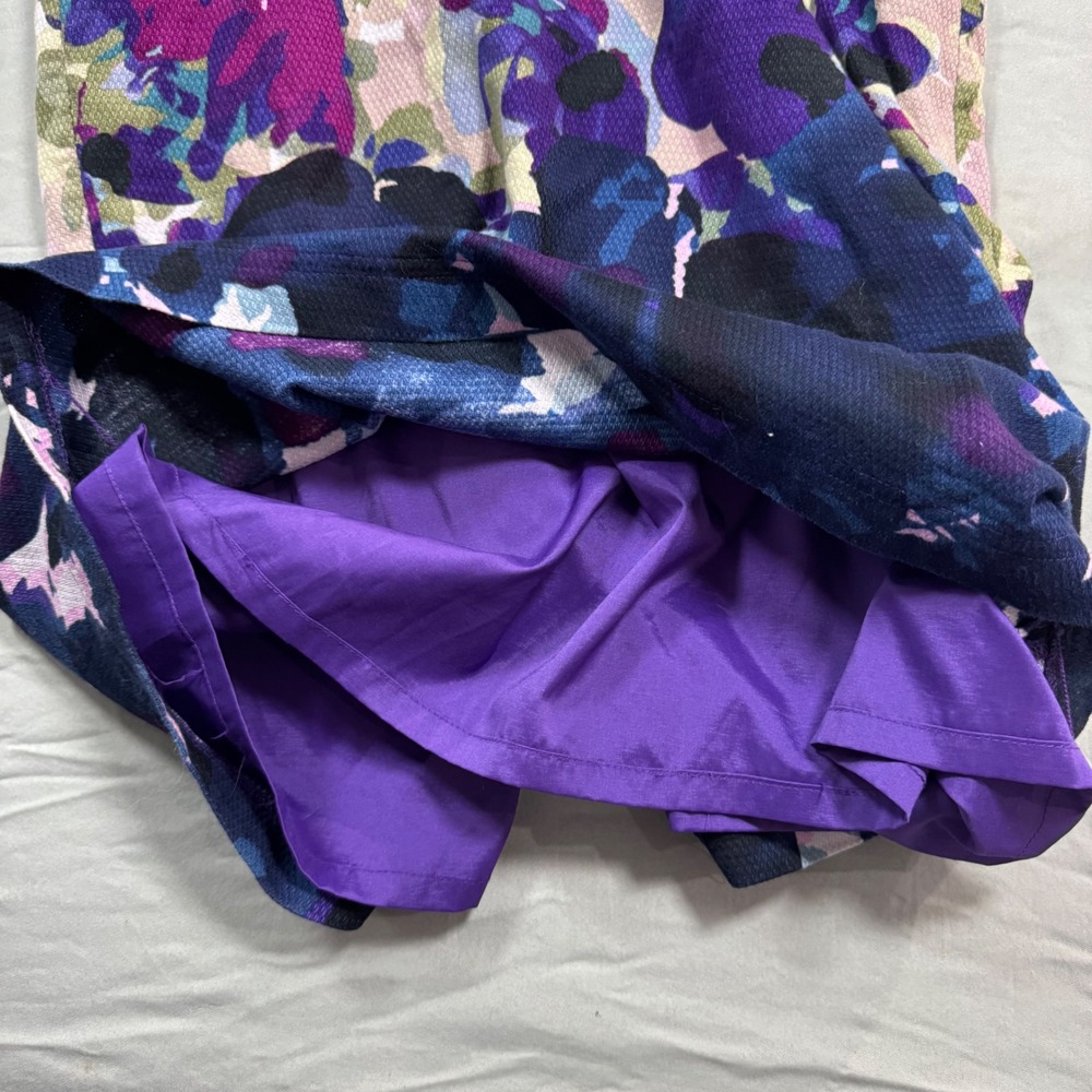 Adrianna Papell Floral Sheath Dress Purple Blue Spring Sleeveless Womens 12 - Picture 6 of 10